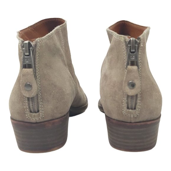 Lucky Brand Bremma Suede Leather Ankle Boots Size US 10 EU 40 Back Zip Taupe - Picture 5 of 11